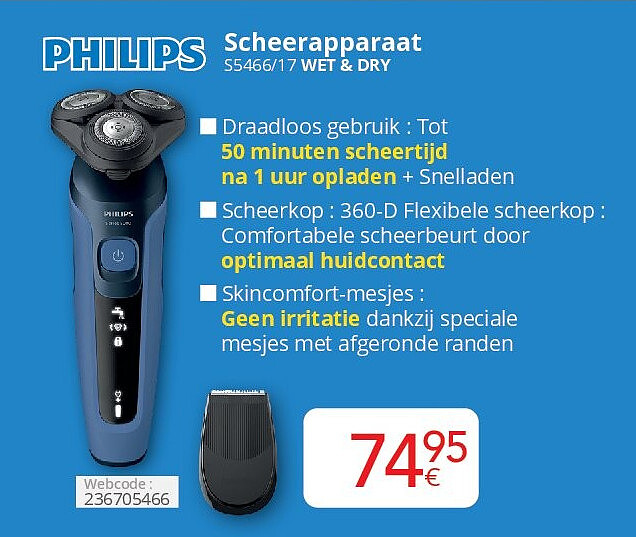 Philips Scheerapparaat S5466/17 WET & DRY