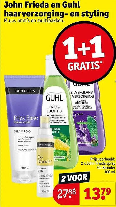 John Frieda en Guhl haarverzorging- en styling