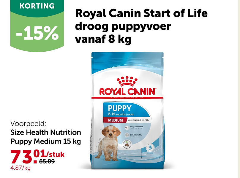 Size Health Nutrition Puppy Medium 15 kg