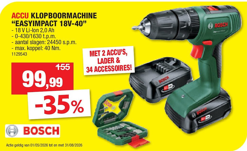 ACCU KLOPBOORMACHINE “EASYIMPACT 18V-40”