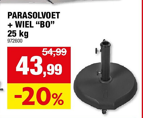 PARASOLVOET + WIEL “BO” 25 kg
