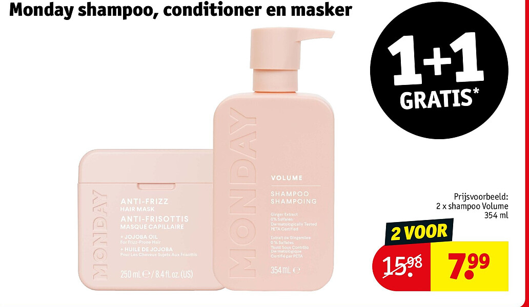 Monday shampoo, conditioner en masker