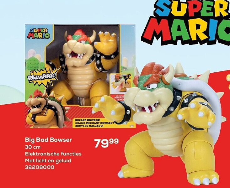 Big Bad Bowser 30 cm Elektronische functies Met licht en geluid