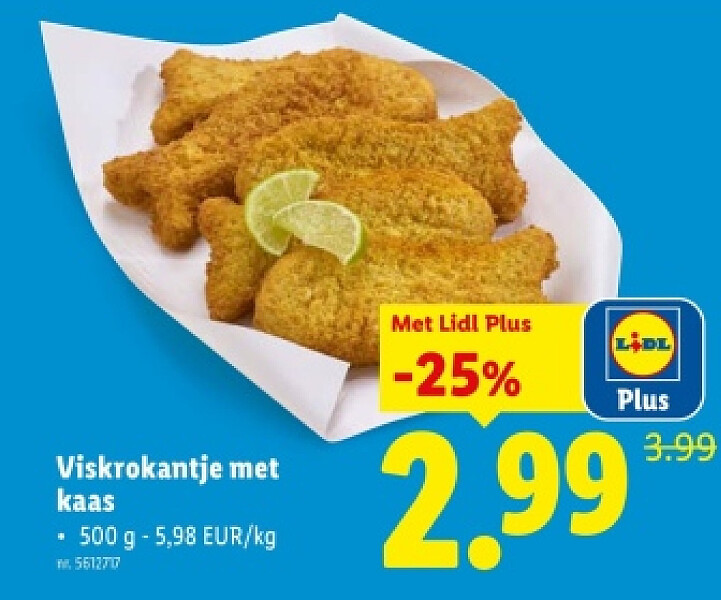 Viskrokantje met kaas