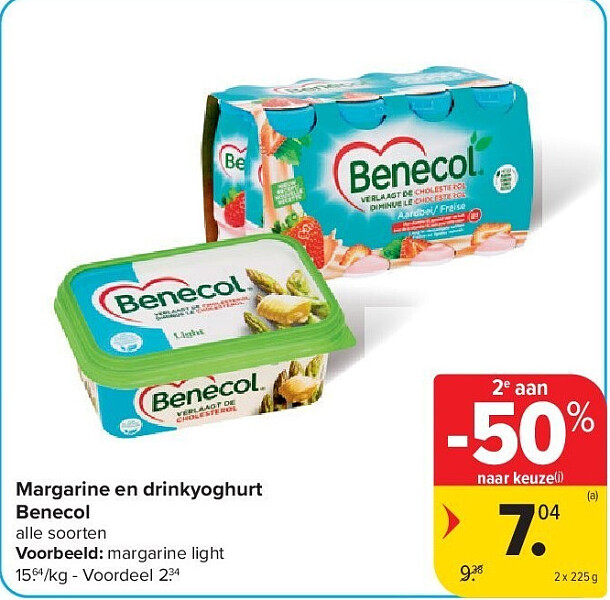 Margarine en drinkyoghurt Benecol