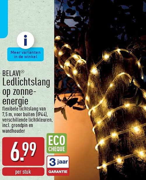 Ledlichtslang op zonneenergie