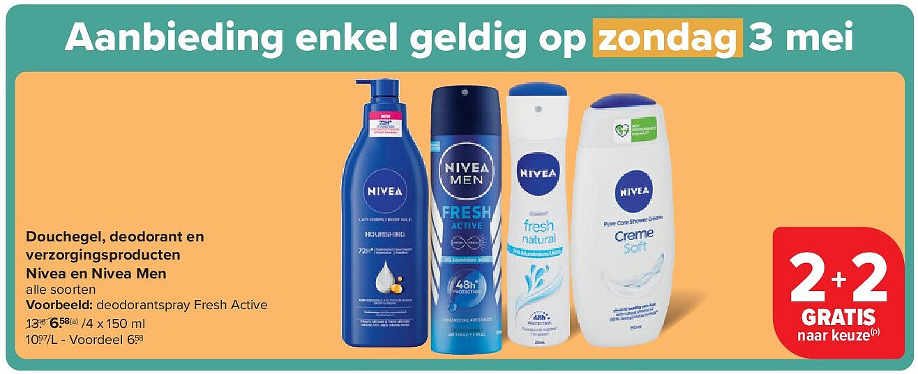 Douchegel, deodorant en verzorgingsproducten Nivea en Nivea Men
