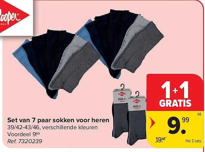 Set van 7 paar sokken voor heren