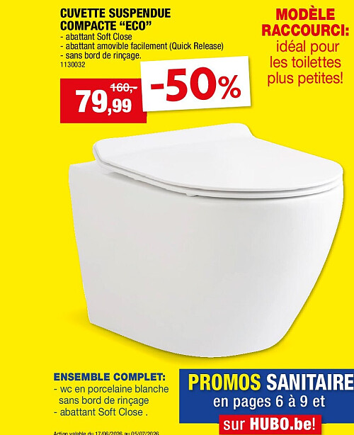 CUVETTE SUSPENDUE COMPACTE “ECO”