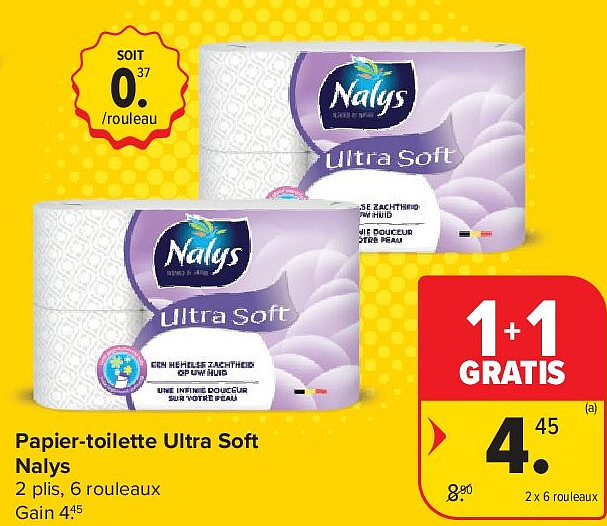 Papier-toilette Ultra Soft Nalys 2 x 6 rouleaux