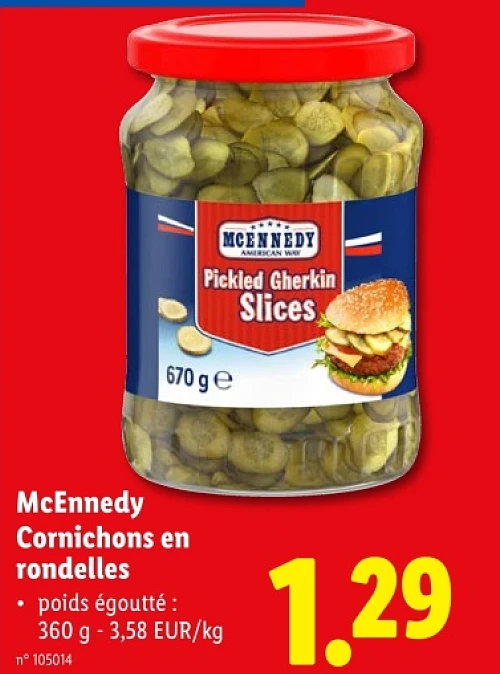 Cornichons en rondelles