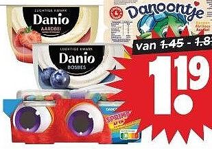 Danone kindertoetje of Danio luchtige kwark
