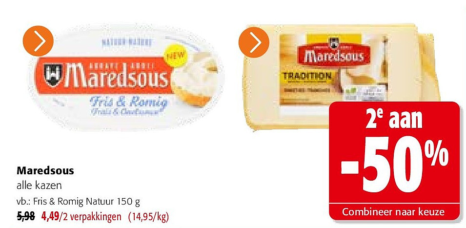 Maredsous Fris & Romig Natuur 150 g
