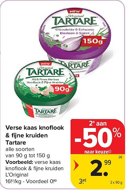 Verse kaas knofl ook & fi jne kruiden Tartare