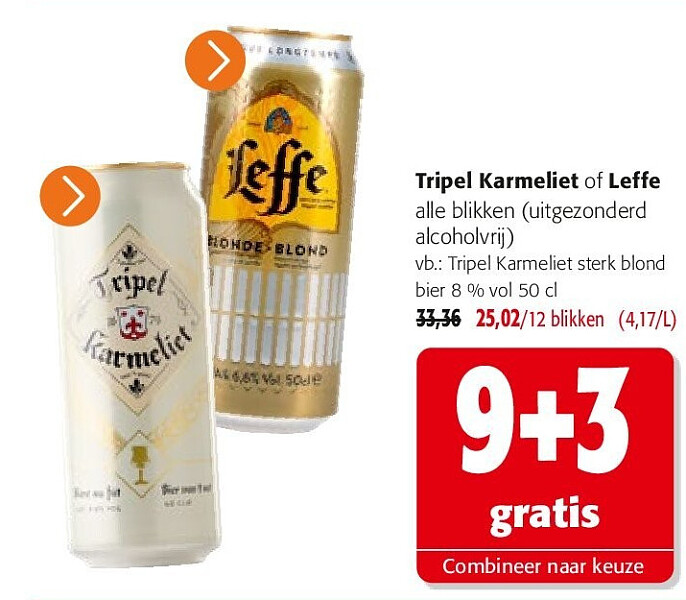 Tripel Karmeliet sterk blond bier 8 % vol 50 cl