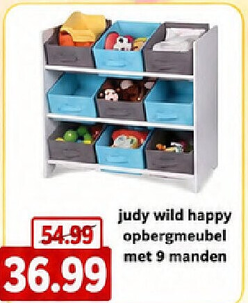 judy wild happy opbergmeubel met 9 manden