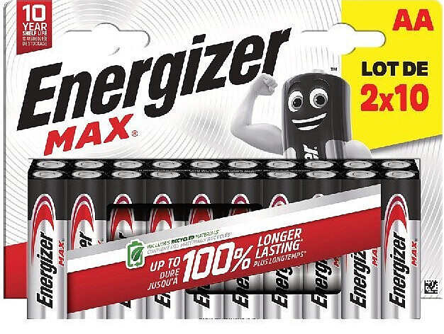 Lot de 2 x 10 piles Max Energizer