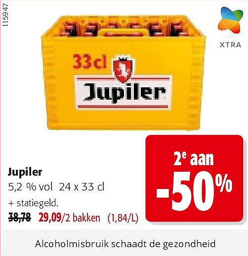 Jupiler 5,2 % vol 24 x 33 cl