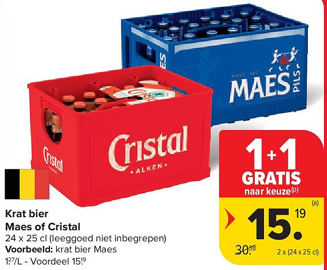 Krat bier Maes of Cristal