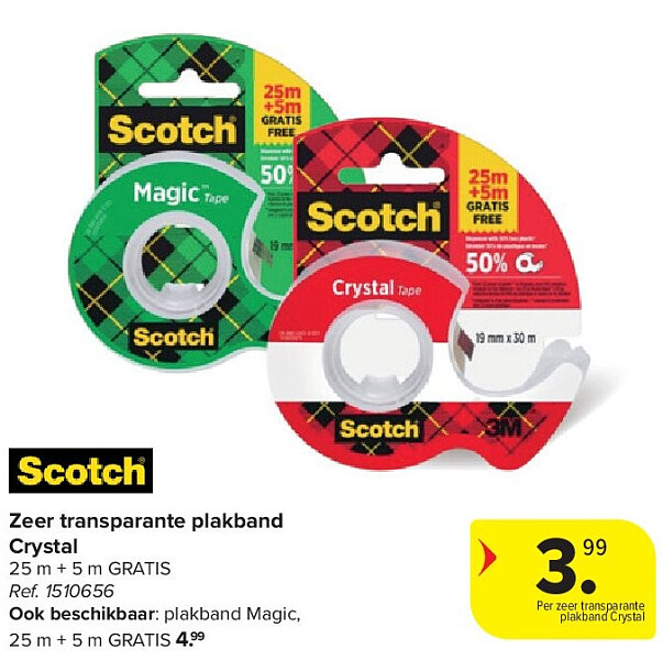 Zeer transparante plakband Crystal