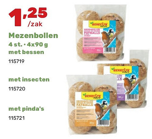 Mezenbollen 4 st. • 4x90 g met bessen