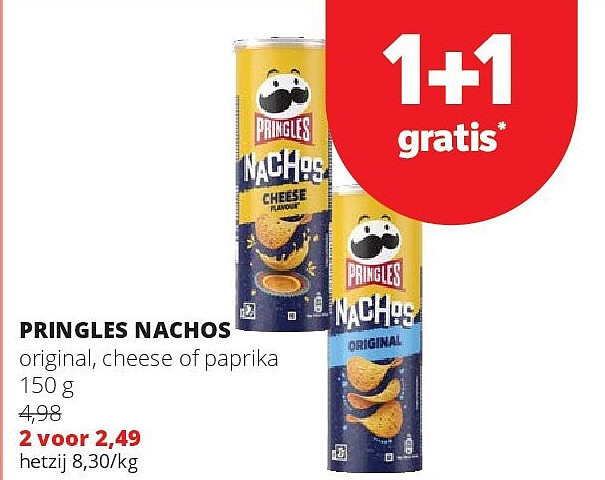 PRINGLES NACHOS original, cheese of paprika 150 g