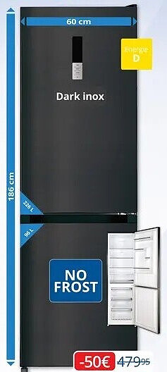 FRIAC koel/vries combinatie UD3455DXNF Dark inox