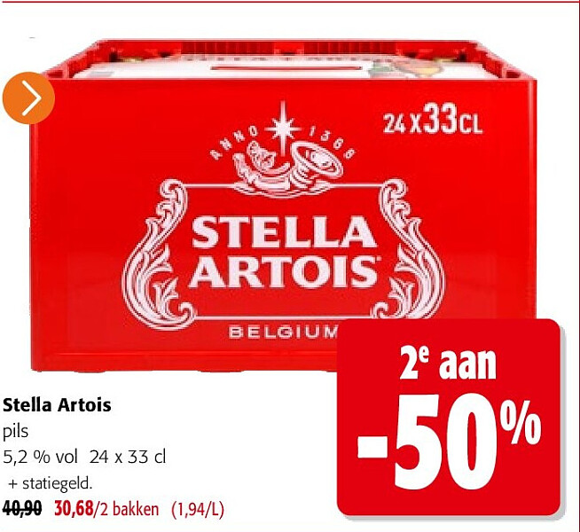 Stella Artois pils 5,2 % vol 24 x 33 cl