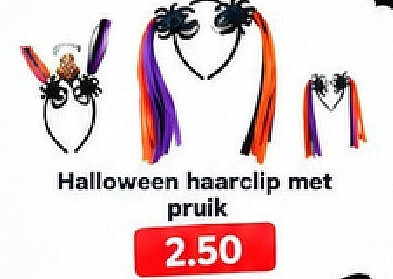 Halloween haarclip met pruik