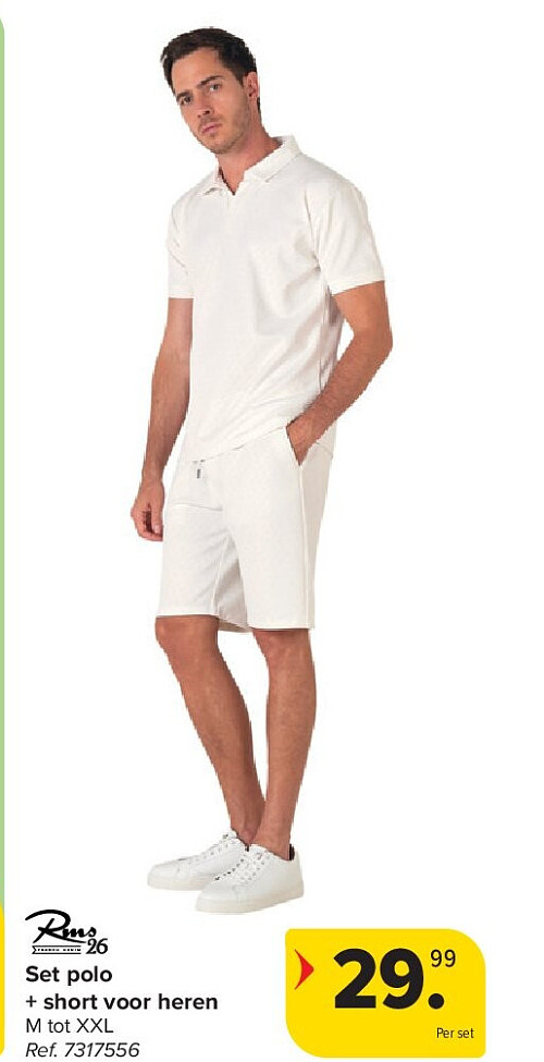 Set polo + short voor heren