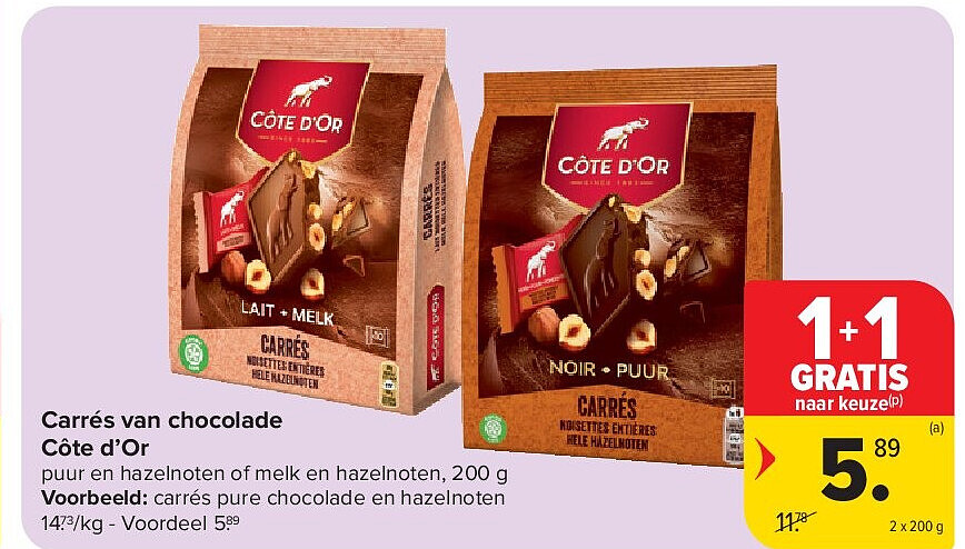 Carrés van chocolade Côte d’Or