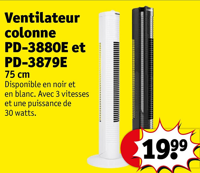 Ventilateur colonne PD-3880E et PD-3879E 75 cm