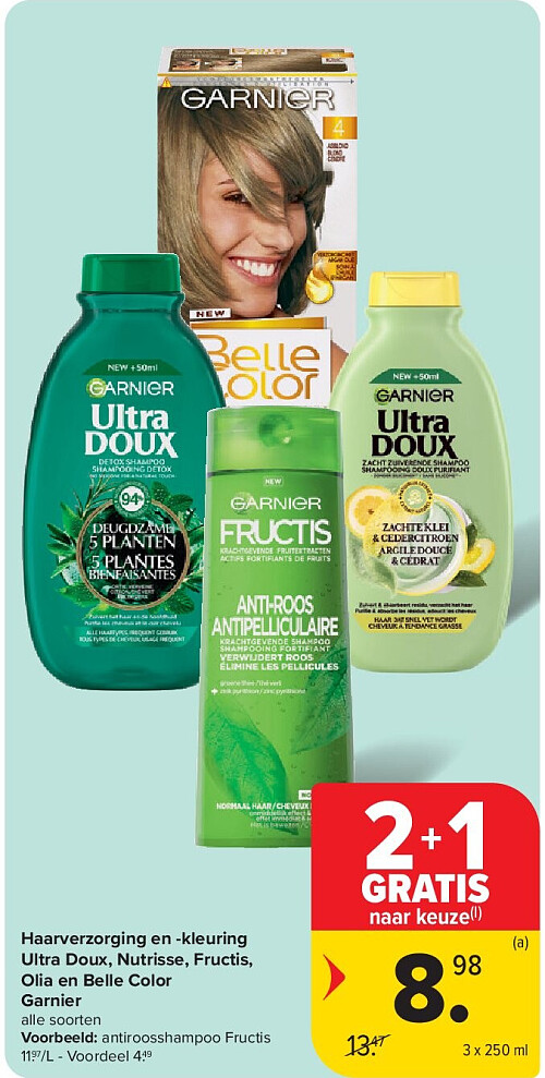 Haarverzorging en -kleuring Ultra Doux, Nutrisse, Fructis, Olia en Belle Color Garnier