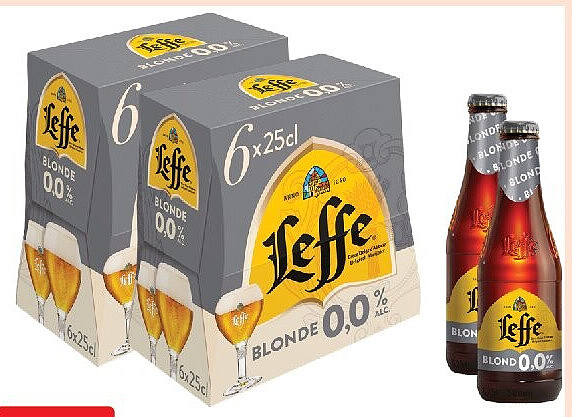 Bière blonde Leffe sans alcool 6 x 25 cl