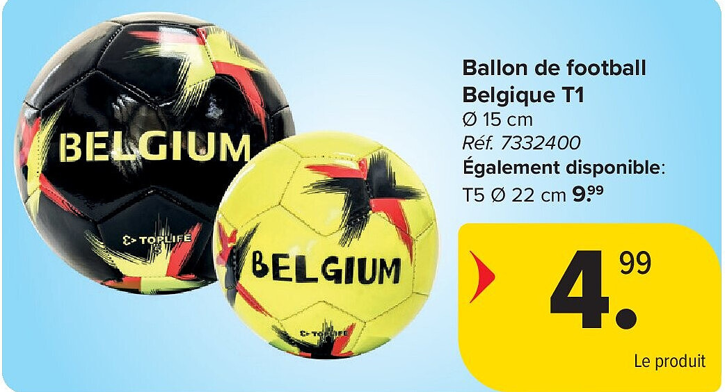 Ballon de football Belgique T1 Ø 15 cm