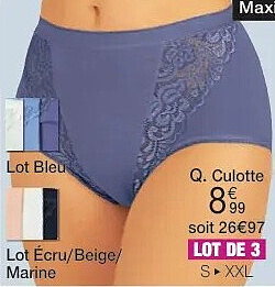 Q. Lot de 3 culottes maxi assorties