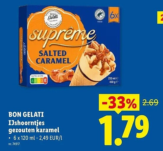 IJshoorntjes gezouten karamel