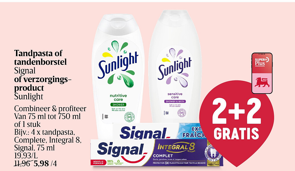 Tandpasta of tandenborstel Signal of verzorgingsproduct Sunlight