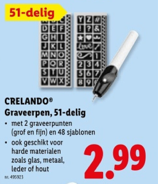 Graveerpen, 51-delig