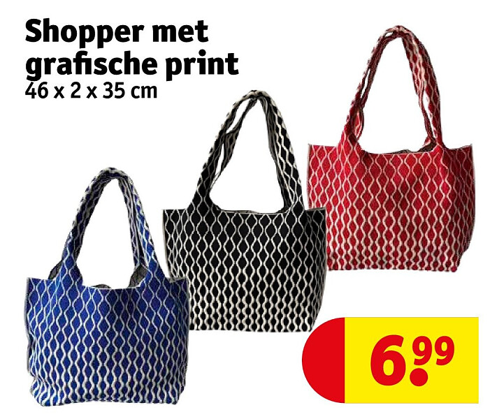 Shopper met grafische print