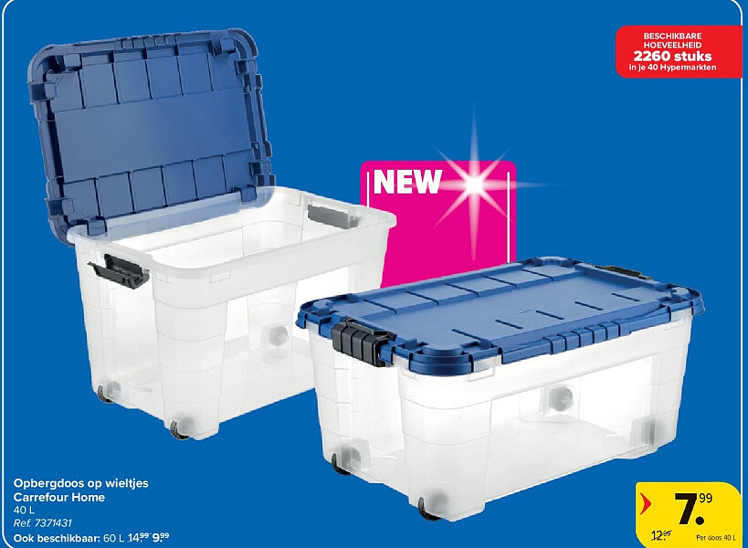 Opbergdoos op wieltjes Carrefour Home