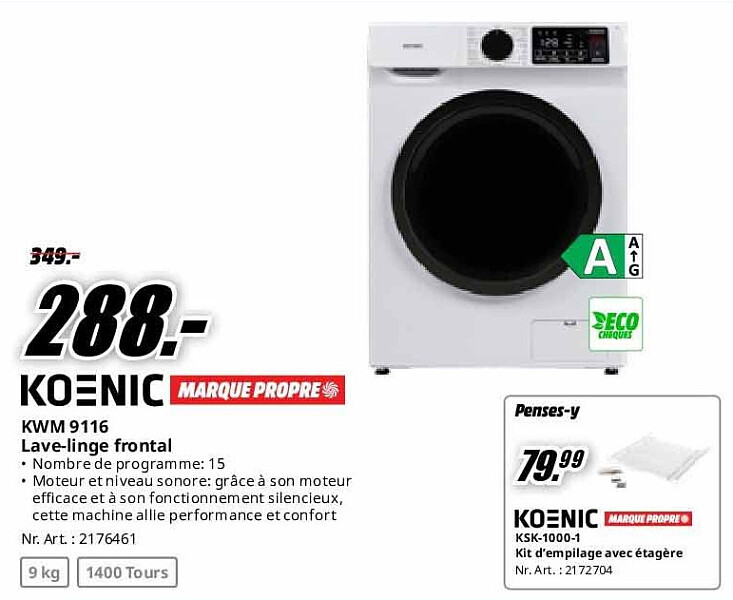 KWM 9116 Lave-linge frontal