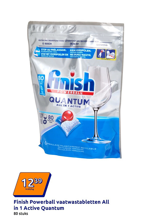 Finish Powerball vaatwastabletten All in 1 Active Quantum