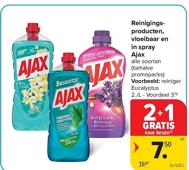 Reinigingsproducten, vloeibaar en in spray Ajax