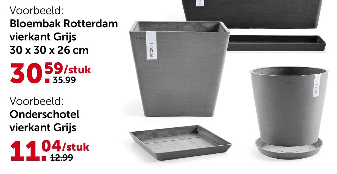 Onderschotel vierkant Grijs