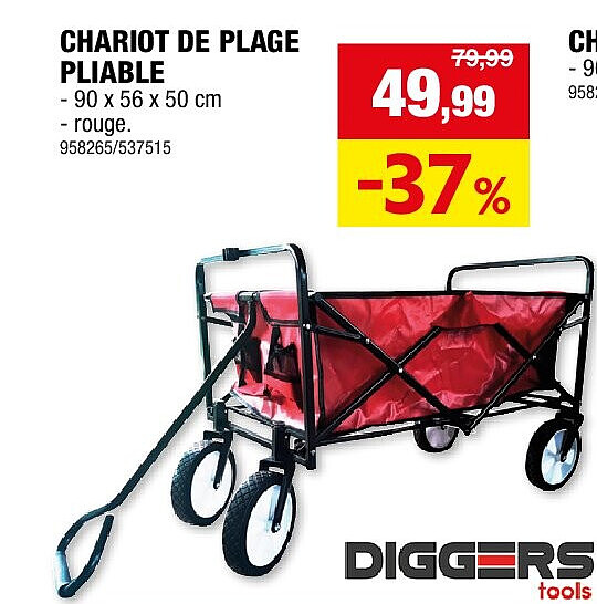 CHARIOT DE PLAGE PLIABLE