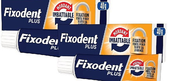Crème adhésive pour prothèses Fixodent Plus