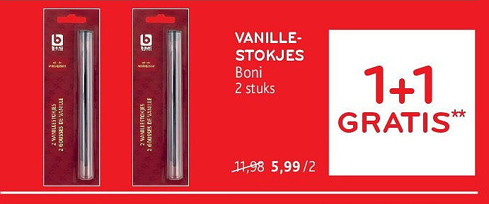 Vanillestokjes Boni 2 stuks