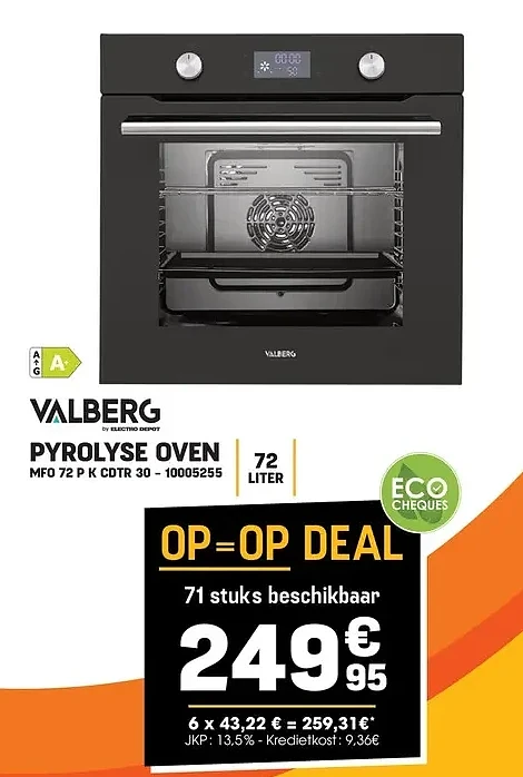 Valberg PYROLYSE OVEN MFO 72 P K CDTR 30