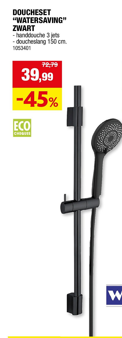 DOUCHESET “WATERSAVING” ZWART